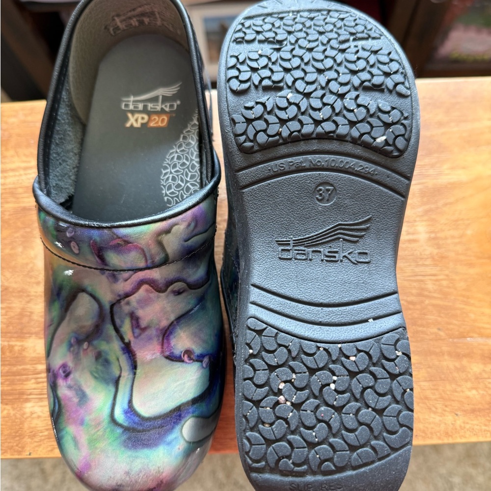 Dansko Iridescent Blue and Purple Clogs - Picture 2 of 4